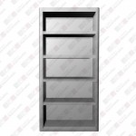 Gabinete Metálico Sin Puertas -  Librero Metálico para Biblioteca Gris